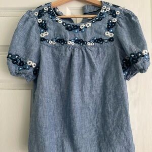 Worn twice. Boden blouse with embroidery
